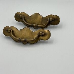 VTG 2.5 " Hole Brass Drawer Pulls Set Of 2 Salvage Hardware 4 "x 1 1/4 (2.5")